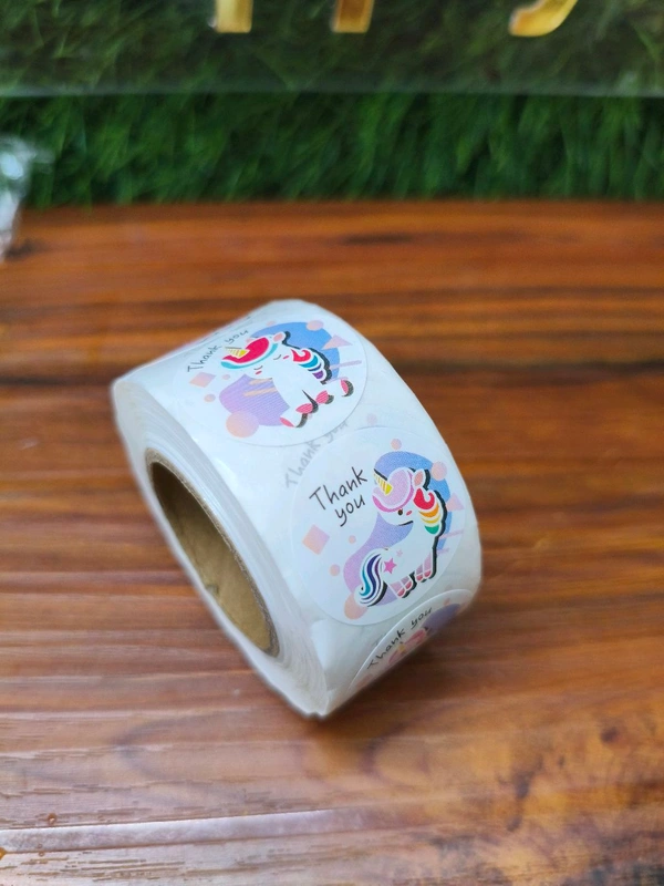 Thankyou Sticker Roll 1" Inch (500 Pcs) Unicorn 