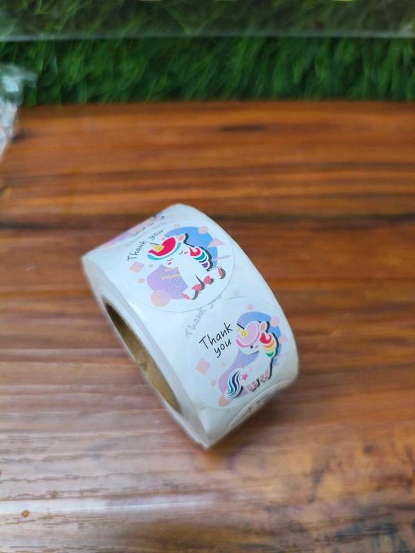 Thankyou Sticker Roll 1" Inch (500 Pcs) Unicorn 