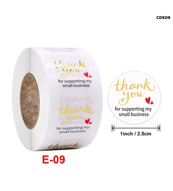 Thankyou Sticker Roll 1" Inch (500 Pcs) 