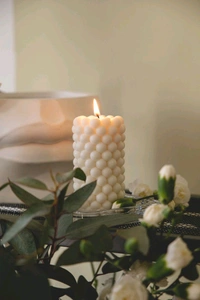 Hexagon Bubble Candle Mold 4" Inch