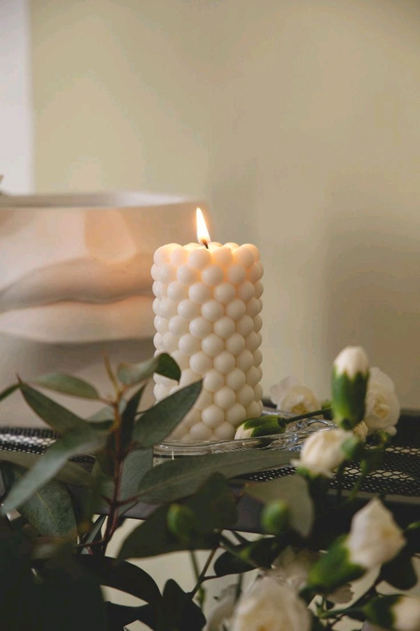 Hexagon Bubble Candle Mold 4" Inch