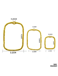 New Bezel Pack Of 15 Pcs (3 Different Sizes) Golden 