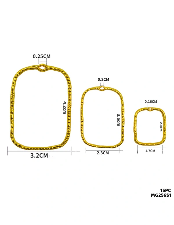 New Bezel Pack Of 15 Pcs (3 Different Sizes) Golden 