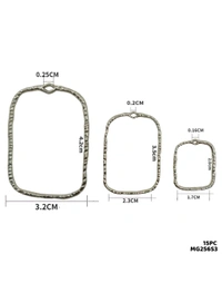 New Bezel Pack Of 15 Pcs (3 Different Sizes) Silver 