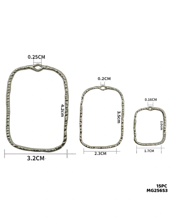 New Bezel Pack Of 15 Pcs (3 Different Sizes) Silver 