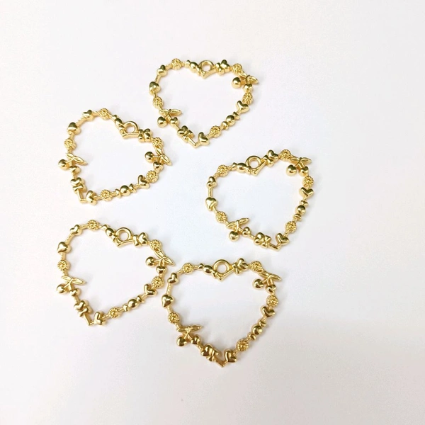 Heart 5pc Bezel Golden 