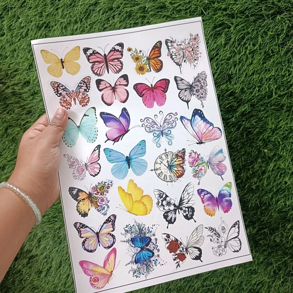 Butterfly Coloured Insert Sheet A4