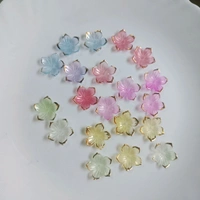 Golden Foiled Flower Beads (20 Pc)