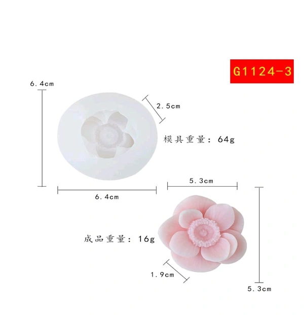 3D Dew Drop Flowers Clay /  Candle MOLD Small  - 2.5" Inch Round / Diameter Mold