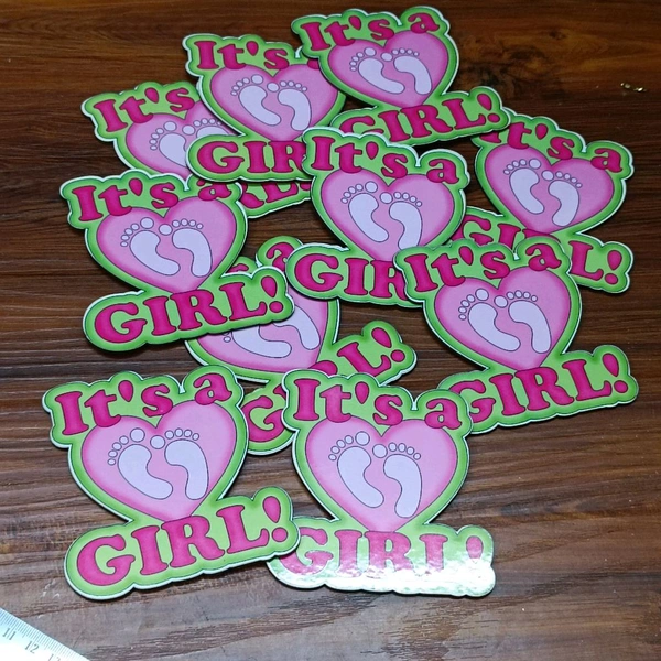It's A Girl Wooden MDF Cutout Pair 
