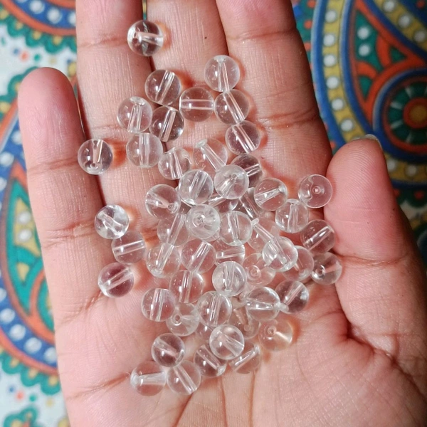 White Transparent Beads 50 grms