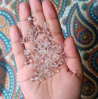 White Transparent Beads 50 grms
