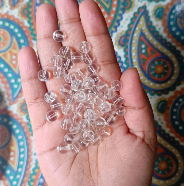 White Transparent Beads 50 grms