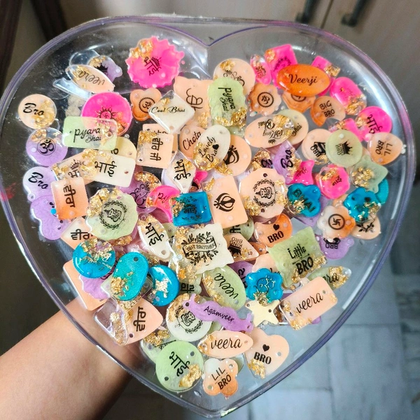 Resin Rakhi Only Base (10 Pc Pack Mix 