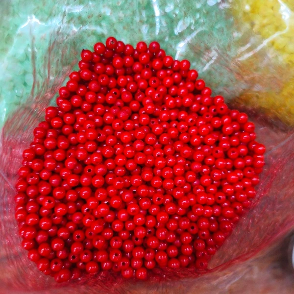 0.5MM Beads 25 Grms (Red) 
