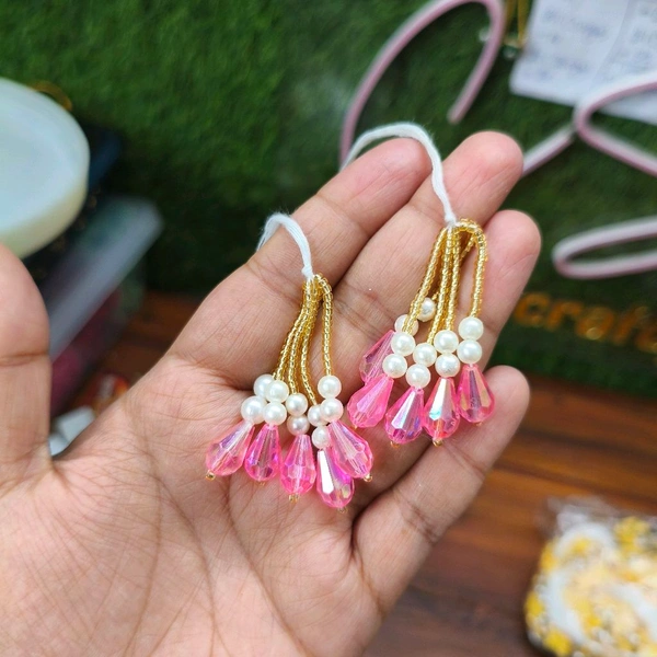 Pink Diamond Moti Latkan / Tessel / Hanging Pair 