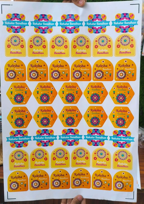 Rakhi Peeling Sticker Sheet  (2" Inch Size ) 