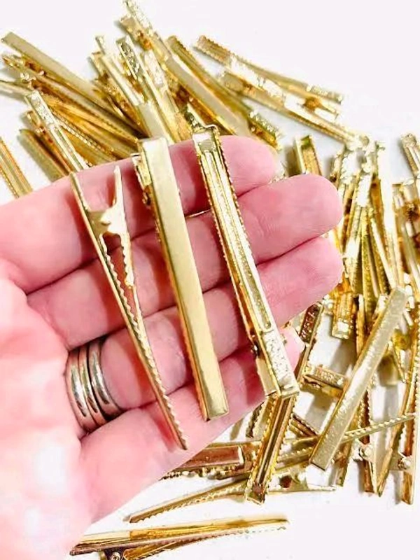  Alligator Pin / Clip Golden 2.3 Inch (10pc)