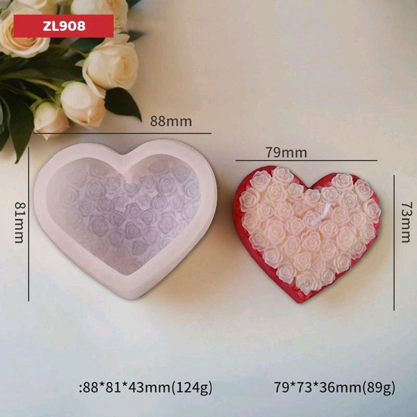 Candle Heart  Mold (Zl 908)