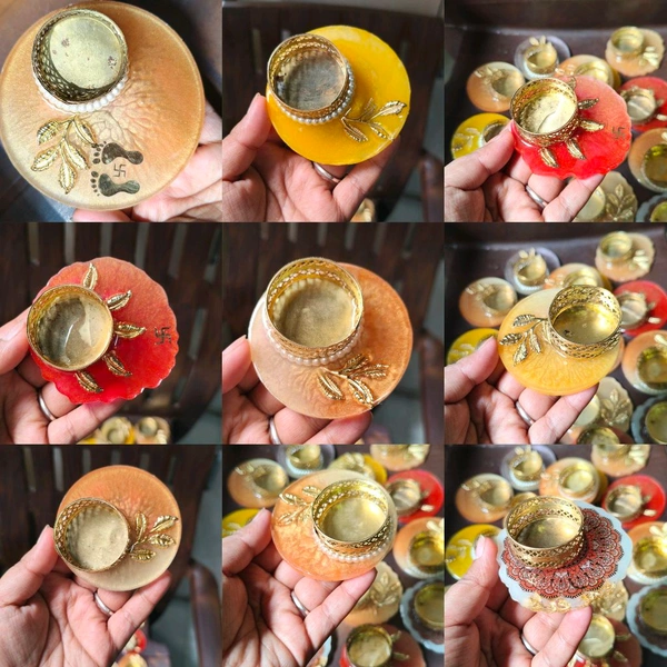 3" Inch Resin Tealight Set Of 4 Pcs 
