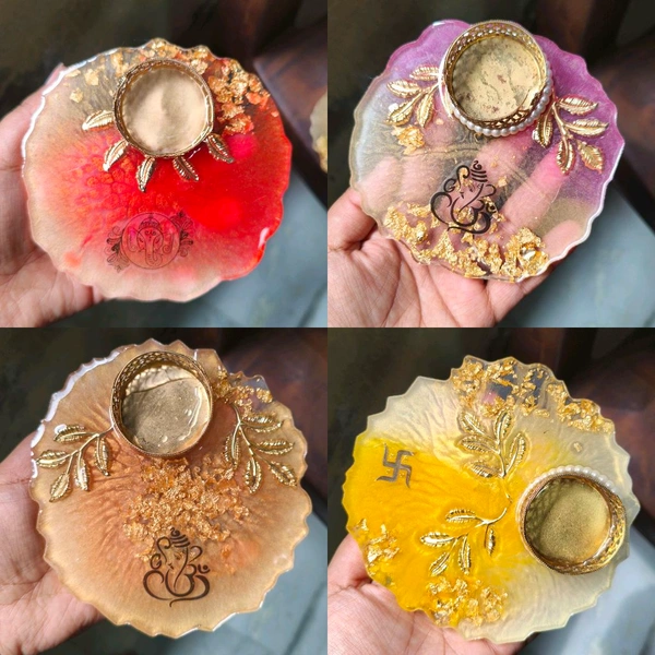 5" Inch Resin Tealight Set Of 2Pcs 