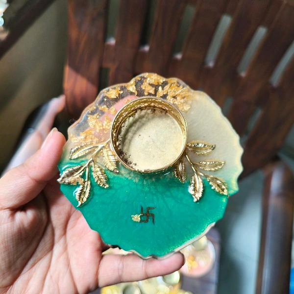 5" Inch Resin Tealight Set Of 2Pcs 