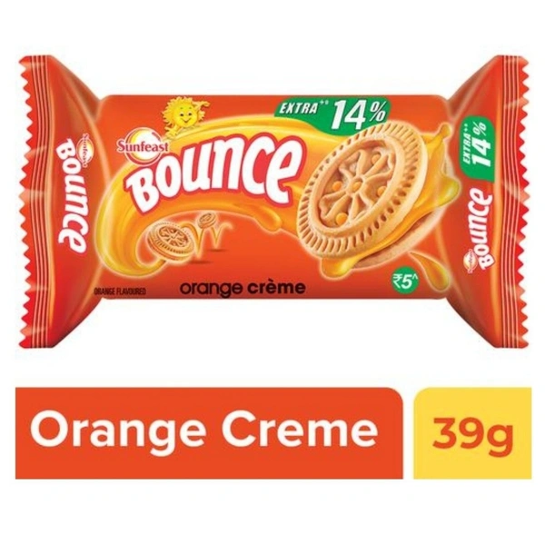 Sunfeast Bounce Orange Creme Biscuits - 39gm