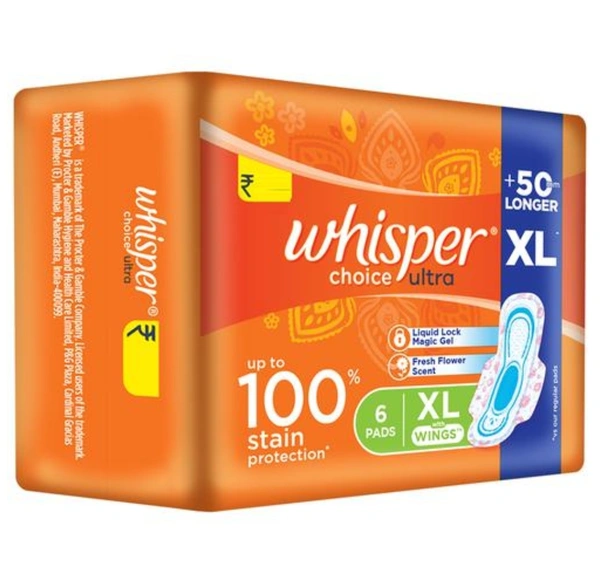 Whisper Choice Ultra Sanitary Pads - 6pc