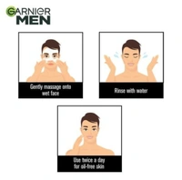 Garnier Men Turbo Bright Anti Polution Double Action Face Wash  - 100gm