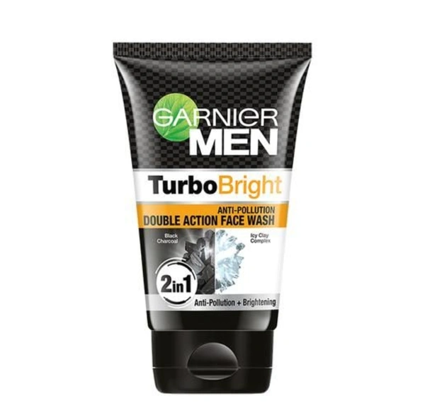 Garnier Men Turbo Bright Anti Polution Double Action Face Wash  - 100gm