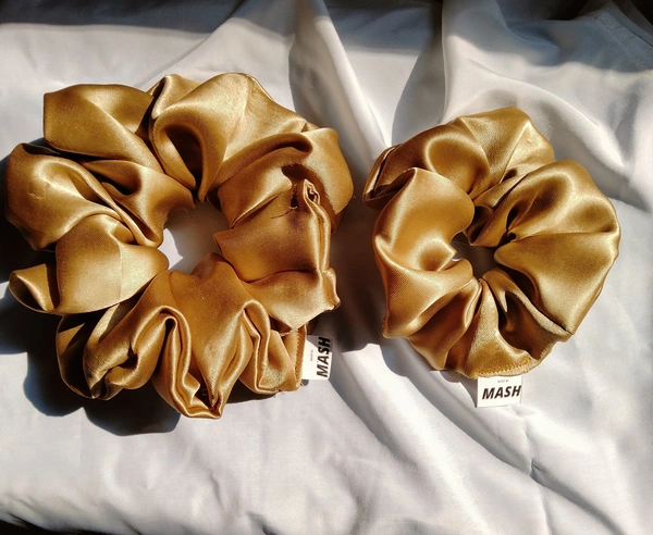 Champaign Scrunchies  - Regular, champagne