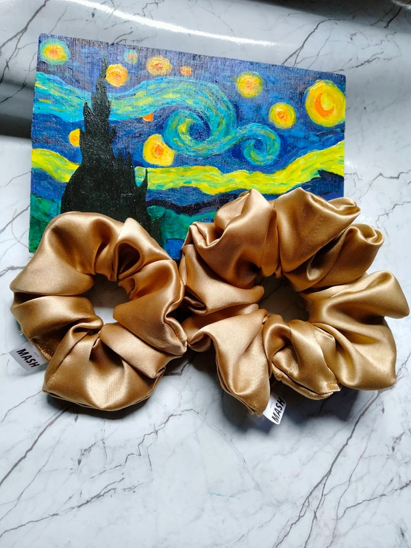 Champaign Scrunchies  - Regular, champagne