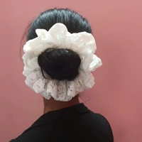 White Lace Scrunchie - White, Mini