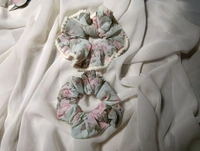 Mash  Flora Lace Scrunchie  - Jungle Mist, Without Lace