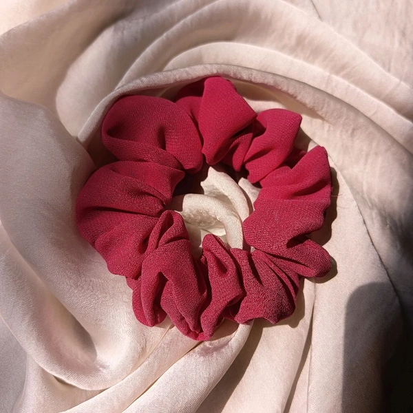 Mash Maroon Georgette Scrunchie - Mojo, Skinny