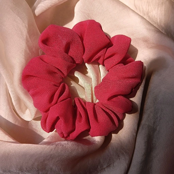 Mash Maroon Georgette Scrunchie - Mojo, Skinny