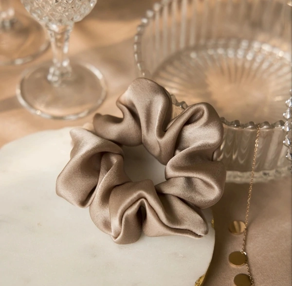 Scrunchies - peach,gray,brown and pink , free size 