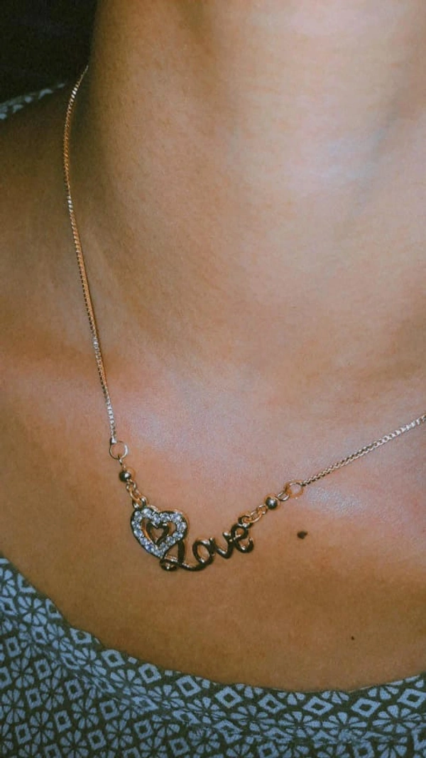 Personalized Cursive Love Necklace  - Gold