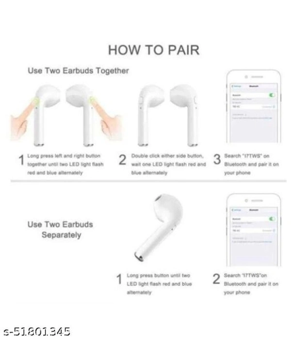 Headphone Bluetooth Earbuds  - white, free