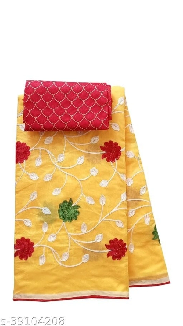 TRIPZIRA self design Chanderi Cotton Silk Saree with blouseSaree Fabric: Chanderi CottonBlouse: Separate Blouse PieceBlouse Fabric: Satin SilkPattern: EmbroideredBlouse Pattern: EmbroideredMultipack: SingleSizes: Free Size  - yellow, free