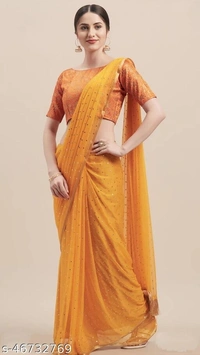 Lootzone Saree Chiffon  - black