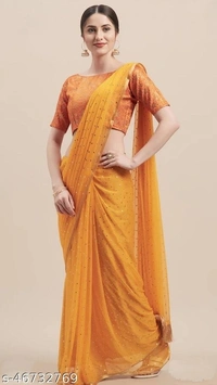 Lootzone Saree Chiffon  - black