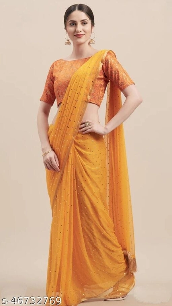 Lootzone Saree Chiffon  - black
