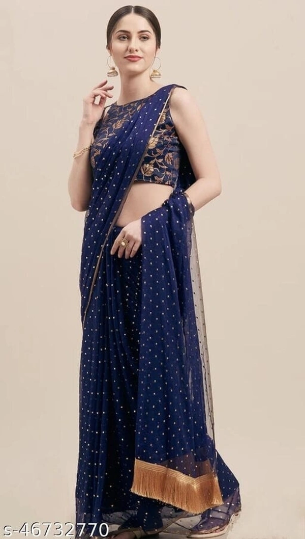 Lootzone Saree Chiffon  - black