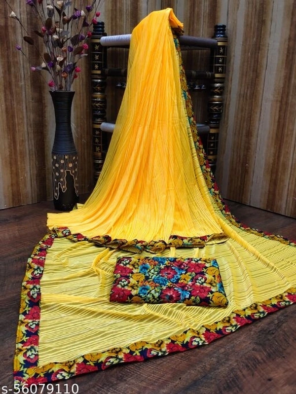 Lootzone Saree Lining Zare Saree  - yellow