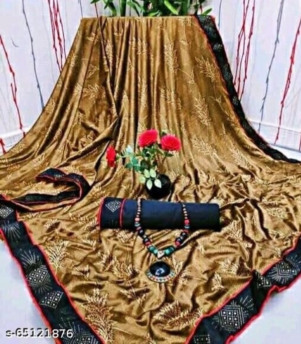 Lootzone Saree Cotton Blend - brown