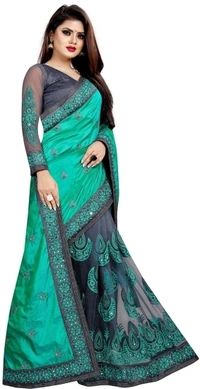Fashion Saree Fashion Net Saree - green grey