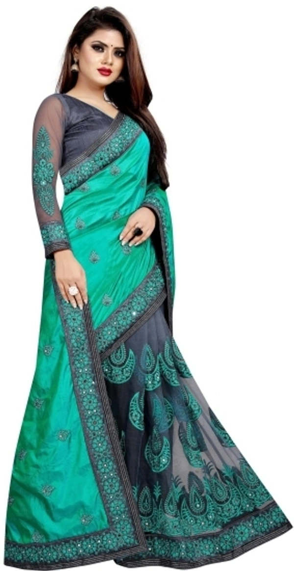 Fashion Saree Fashion Net Saree - green grey