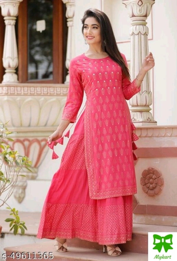 Lootzone Kurtis Dress For Girls  - pink, Xxl