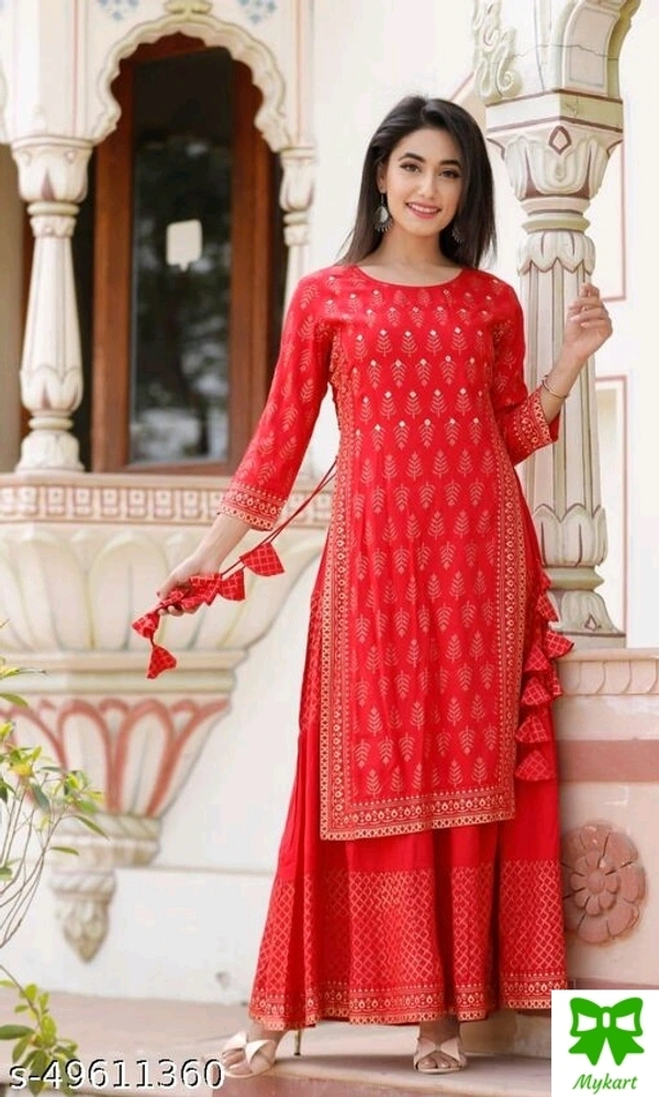 Lootzone Kurtis Dress For Girls  - red, xxxl